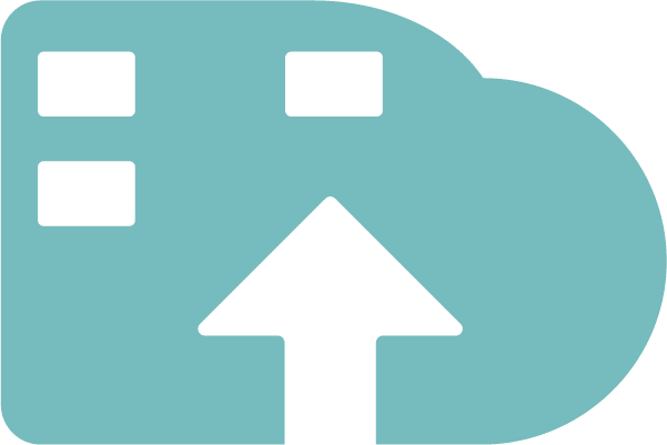 evrp_icon-hybrid Icon eines Fabrikgebäudes kombiniert mit einer Wolke